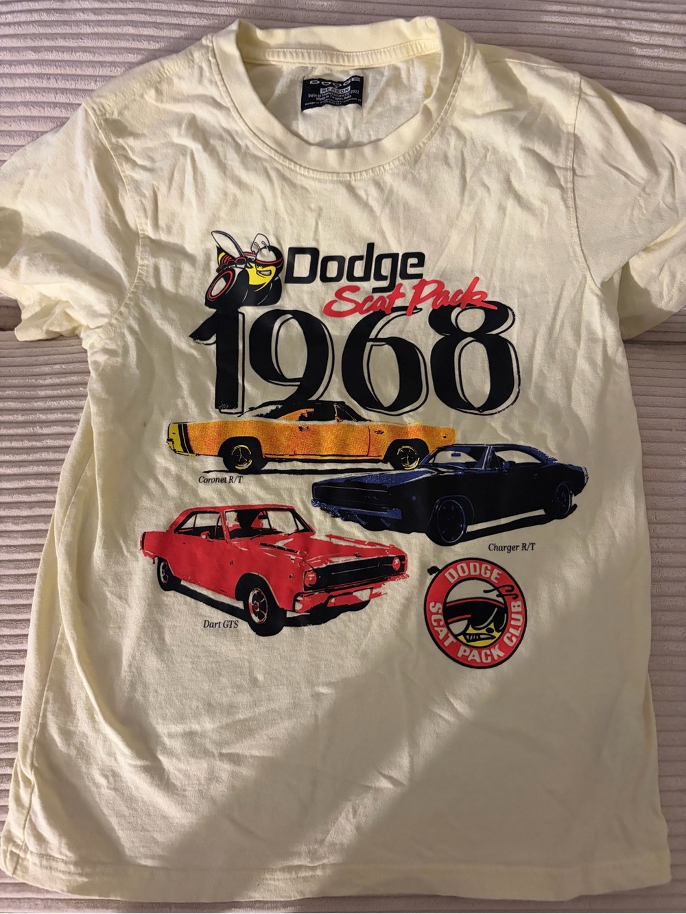 1968 Kids Graphic Tee - Cream with Multi-Car Print